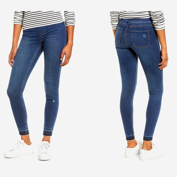 SPANX Pants - Spanx Size Medium Distressed High Waist Ankle Denim Leggings Minimalist  #615
